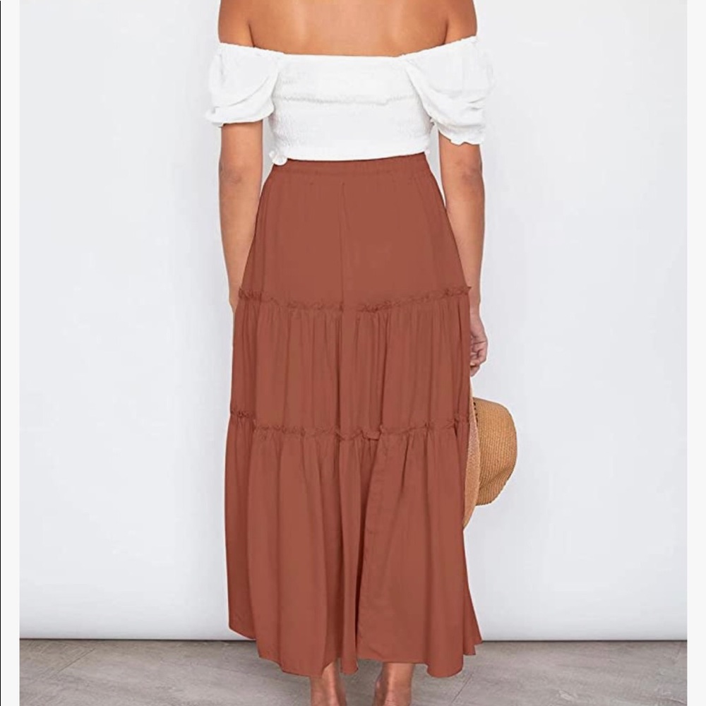 NWT Maxi Skirt with Pockets(Caramel ) - Picture 3 of 7